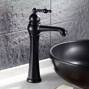 Смеситель для ванной с одной ручкой, черный матовый