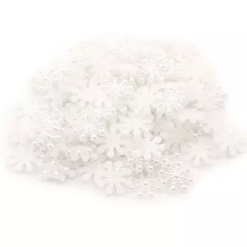 Снежинки из белой смолы N2HAO 12 мм 100 шт