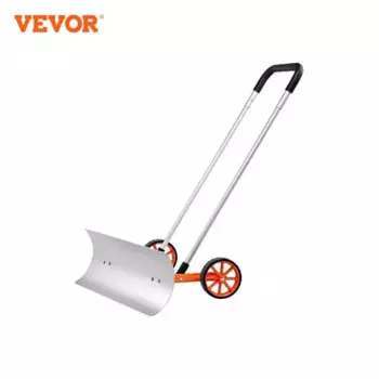 Снежная Лопата VEVOR с колесами 30/36 дюймов для подъездной дорожки, тяжелый толкатель с широким лезвием и U-образной ручкой из алюминиевого сплава