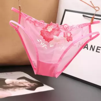 Соблазнительные женские сетчатые Соблазнительные изысканные вышитые удобные трусики для девушек Hollowedout вышитые хлопковые трусики