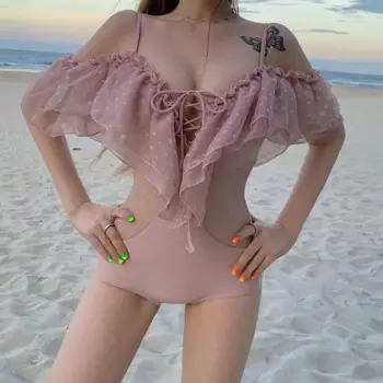 Соблазнительный комплект бикини-бандо 2023, женский купальник ярко-розового цвета, однотонный купальник, женская летняя пляжная одежда, купальный костюм Bequine, Прямая поставка