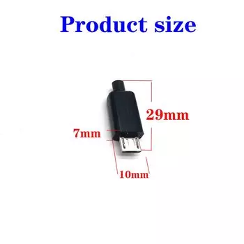 Собранный Micro USB 5-контактный Штекерный разъем, черный спаянный кабель для передачи данных OTG, интерфейс, DIY кабель для передачи данных, аксессуар