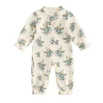 Socutebaby, детский летний комбинезон из хлопка и льна с длинным рукавом, боди, базовый комбинезон, осенняя одежда