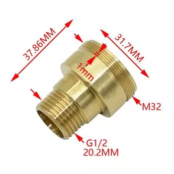 Соединитель для садового крана WXRWXY латунный M32 до 1/2"