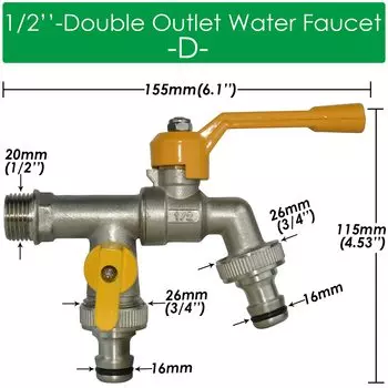Соединитель для садового шланга KESLA, латунный, 1/2 дюйма