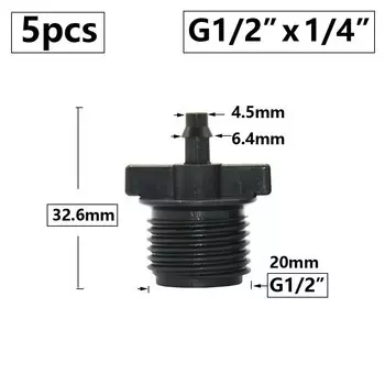 Соединитель для садового шланга KWZL, черный, пластик, 1/2", 4/7 мм