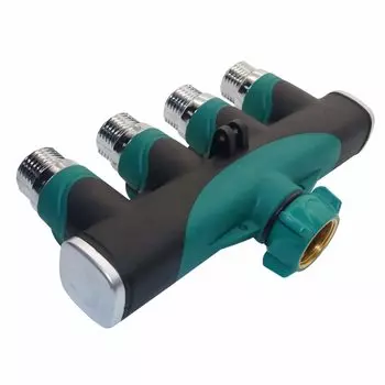 Соединитель для садового шланга Talk-Satisfied, цинковый сплав, 4-х way, 3/4 дюйма