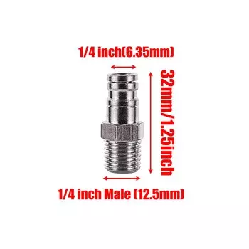 Соединитель для садового водопровода Adhere To Fly 1/4", медный, никелированный