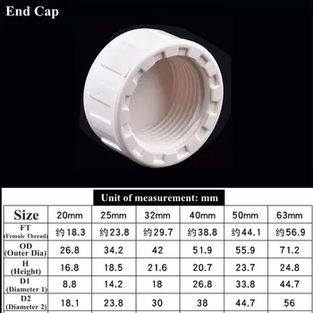 Соединитель для труб из ПВХ SgooHan 1/2" 3/4" 1", белый