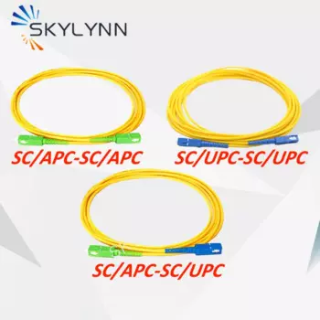 Соединитель SC/APC и SC/UPC SM G652D, длина 1 м, 3,0 мм, SX сердечник, желтая оболочка LSZH, волоконно-оптический патч-корд для телекоммуникации, 50 шт.