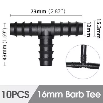 Соединители для шланга RBCFHI, 10 шт., пластик, 16 мм