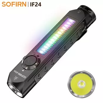 Sofirn IF24 RGB Мощный фонарик 2000 лм 18650 Перезаряжаемый фонарик с поворотным переключателем и магнитной крышкой