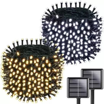Солнечная гирлянда LED теплый белый/многоцветный/белый 7/12/22/32 м