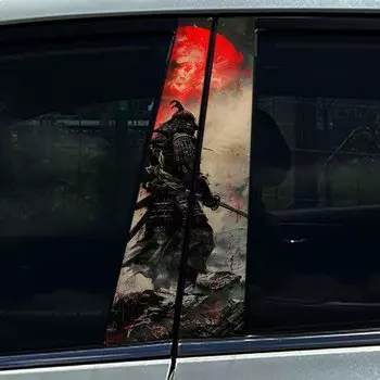 Солдат Самурай Воин Автомобильные наклейки Автомобильная стойка B Водонепроницаемая декоративная крышка Подряпины DIY Автомобильные двери Наклейки на столб
