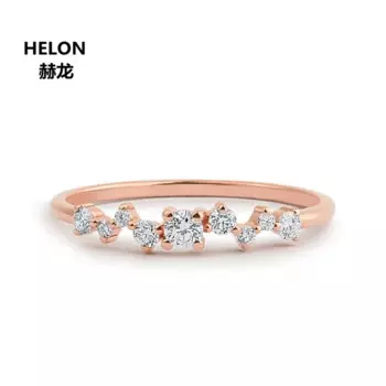 Женское кольцо из розового золота с бриллиантами, 14 к