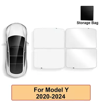Солнцезащитные козырьки на крышу Tesla Model Y 3 Highland 2024-2020, улучшенный козырек на крыше, 2 в 1, многослойный солнцезащитный козырек, аксессуары для защиты от ультрафиолета
