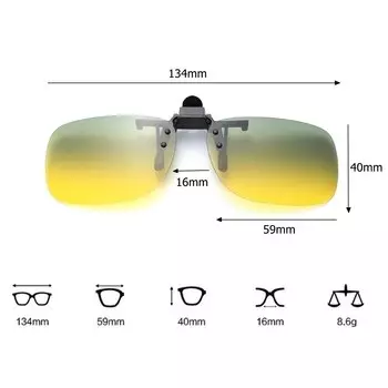 Солнцезащитные очки UV400 с клипсой дневного и ночного видения для вождения, противобликовые солнцезащитные очки с клипсой, поляризованные линзы, очки с клипсой