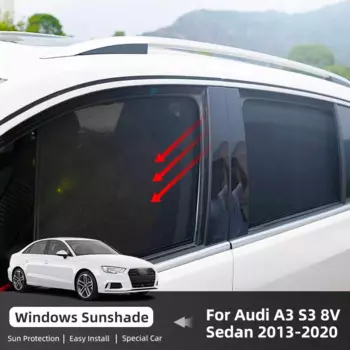 Солнцезащитный козырек для боковых окон для Audi A3 8V S3 Sedan 2013-2020, автомобильный солнцезащитный козырек, чехол для переднего и заднего ветрового стекла, затемняющие шторы, экран