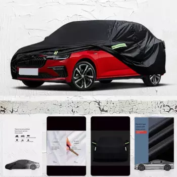 Солнцезащитный козырек для Skoda Scala с защитой от УФ-лучей, дождя, снега, черный чехол, пылезащитный автомобильный зонт, полный автомобильный чехол, уличная защита