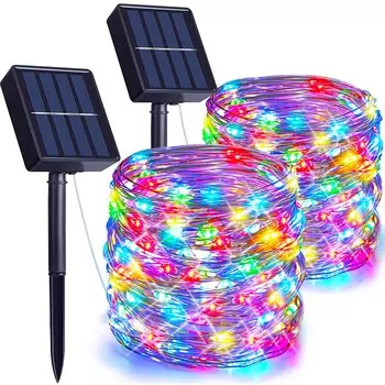 Солнечные гирлянды GOTP теплый белый/многоцветный 5/12/22/32 м