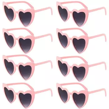 Солнечные очки сердечки розовые белые 8 шт./6 шт.