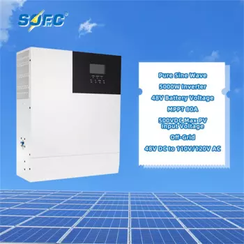 Солнечный гибридный инвертор SOEC 5KVA, немодулированный синусоидальный сигнал 110-В переменного тока, выход 80A MPPT PV В постоянного тока, 50 Гц/60 Гц