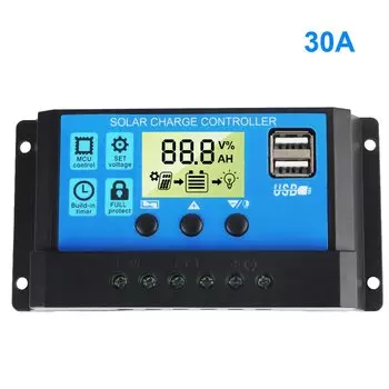 Солнечный контроллер MPPT 10/20/30 А 12/24 В с ЖК-дисплеем