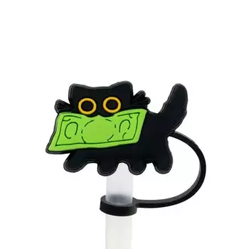 Соломенные крышки для стакана Stanley MINISO, силиконовые, черные котята