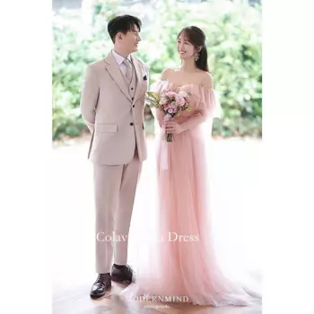 SONDR, корсет, корейское вечернее платье, изготовленное на заказ, официальное платье на тонких бретелях для выпускного вечера, Тюлевое розовое вечернее платье