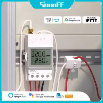 SONOFF POWCT Ring Интеллектуальный измеритель мощности ESP32 Chip трансформатор тока 100A, контроль энергии с монитором, работает с Alexa IFTTT