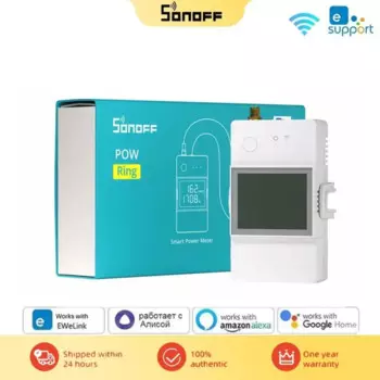 SONOFF POWCT Ring Интеллектуальный измеритель мощности ESP32 Chip трансформатор тока 100A, контроль энергии с монитором, работает с Alexa IFTTT