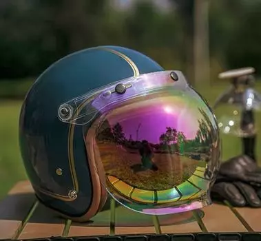 Соответствующий красочный пузырьковый козырек, мотоциклетный винтажный полушлем, мотоциклетный шлем, 3/4, педальный круизный электрический шлем, сертифицированный DOT