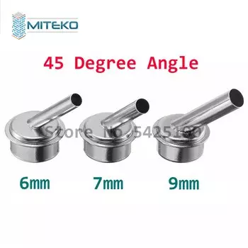 Сопла термофена для паяльной станции QUICK 861DW, изогнутое тепловое сопло под 45 градусов, 6 мм, 7 мм, 9 мм