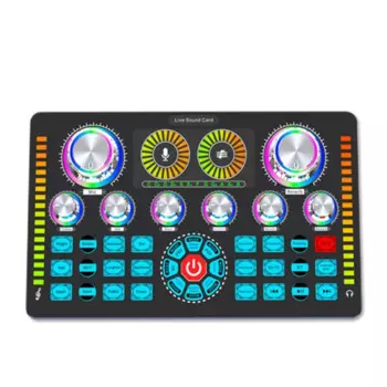 Soundcard Bluetooth Микрофон Микшер Сменение голоса Прямая трансляция Звуковой микшер Караоке Дом