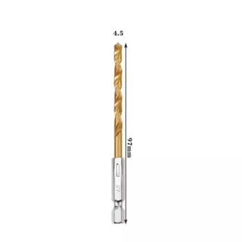 Совершенно новое сверло с шестигранным хвостовиком 3,2 мм/0,13 дюйма 4,8 мм/0,19 дюйма 6,0 мм/0,24 дюйма 1,5 мм/0,06 дюйма, алюминий 1/4 дюйма, шестигранный хвостовик, золотые аксессуары для инструментов