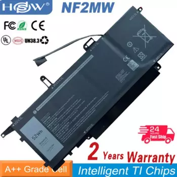 Совершенно новый и подлинный NF2MW 7,6 V 52Wh Аккумулятор для ноутбука Dell Latitude 7400 2-в-1 серии 7146W 0C76H7 C76H7 ноутбуки
