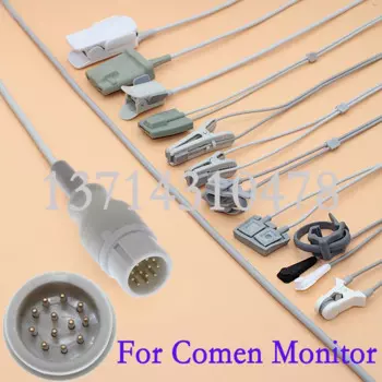 Совместим с монитором Comen C60 Star 8000 для пациента SpO2 Vital, монитор с белой розеткой 12P, Пульсоксиметр