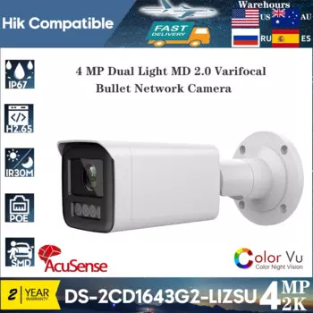 Совместимая с Hikvision 4-мегапиксельная стандартная цилиндрическая IP-камера с 4-кратным увеличением, умная гибридная сетевая камера наблюдения со встроенным микрофоном
