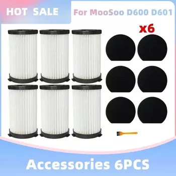 Совместимо с фильтром Hepa для MooSoo D600 D601 iwoly V600 Ariete RBT 2761 2759 Conga Thunderbrush 520 560 Techwood TAE-7036 - Запасная часть
