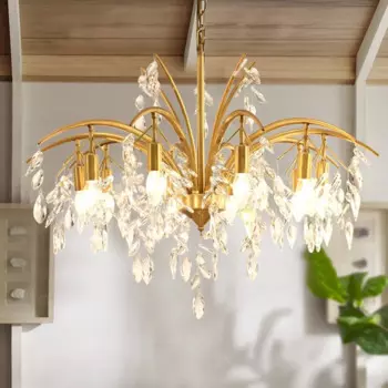 Современная американская Ретро железная художественная лампа, лампа для гостиной, лампа для кабинета, Минималистичная хрустальная люстра в виде свечи