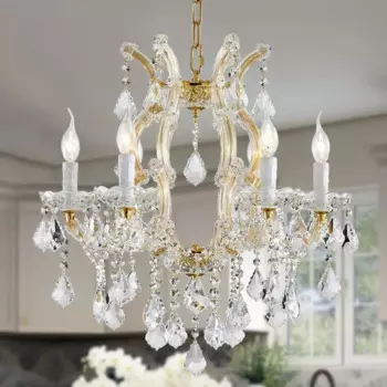 Современная хрустальная люстра светильник для гостиной, Роскошная золотая Подвесная лампа Maria Theresa, люстра для столовой