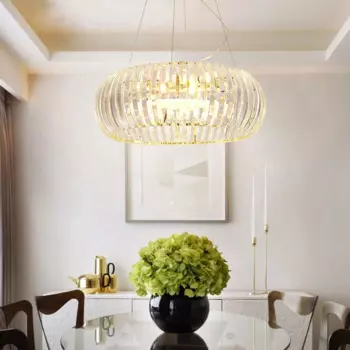 Современная круглая Подвесная лампа с кольцами, люстра для гостиной, спальни, подвесной светильник для кабинета, столовой, роскошный Кристальный светильник K9 E14 AC90-265v