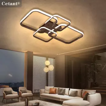 CETANT Потолочный светильник 4 кольца черный/белый 78Вт