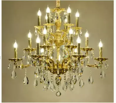 Современная люстра бронза D98cm H85cm 18l светильник домашнего декора для Гостиная Обеденная Медь люстра подвесной светильник