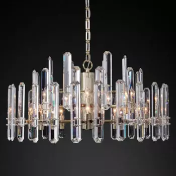 Современная люстра, современная хрустальная круглая Потолочная люстра с призмой, роскошная прозрачная Хрустальная люстра