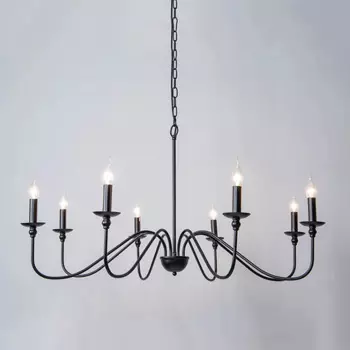 Подвесная люстра VECLI 8 головок черная/золотая