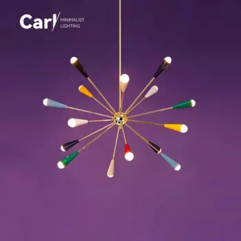 Современная простая средневековая гостиная, столовая, цветная молекулярная люстра, индивидуальная дизайнерская светодиодная потолочная люстра для спальни