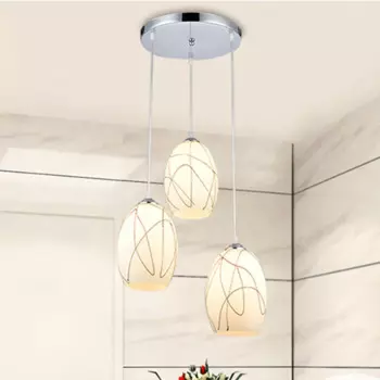 Современная ресторанная креативная хрустальная люстра с тремя головками для столовой, барного стола, железная обеденная люстра со светодиодной подсветкой