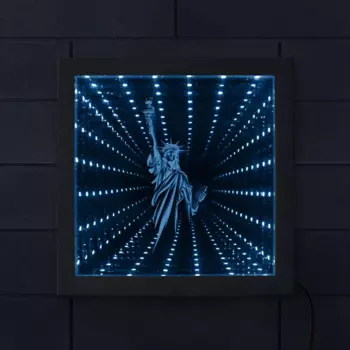 Современная Статуя Свободы Нью-Йорка, 3D Оптическая иллюзия, зеркальная рамка, NYC, светодиодсветодиодный американские ценности, настроение светильник свет, туннель, зрение