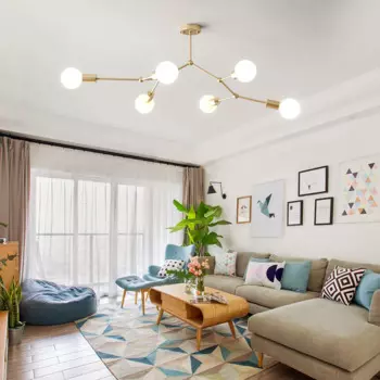 TIRVOSE Потолочная люстра дерево черный/белый E27